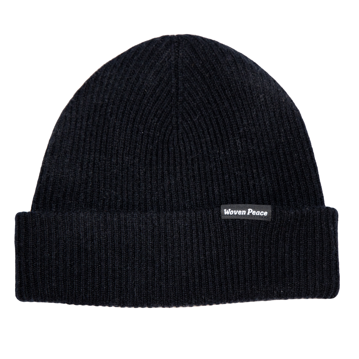 Black Cashmere/Wool Beanie | Woven Peace