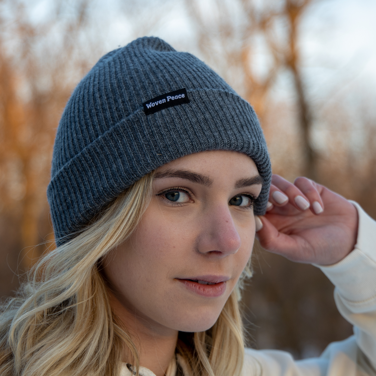 Beanie Cashmere Light Grey with YY Logo