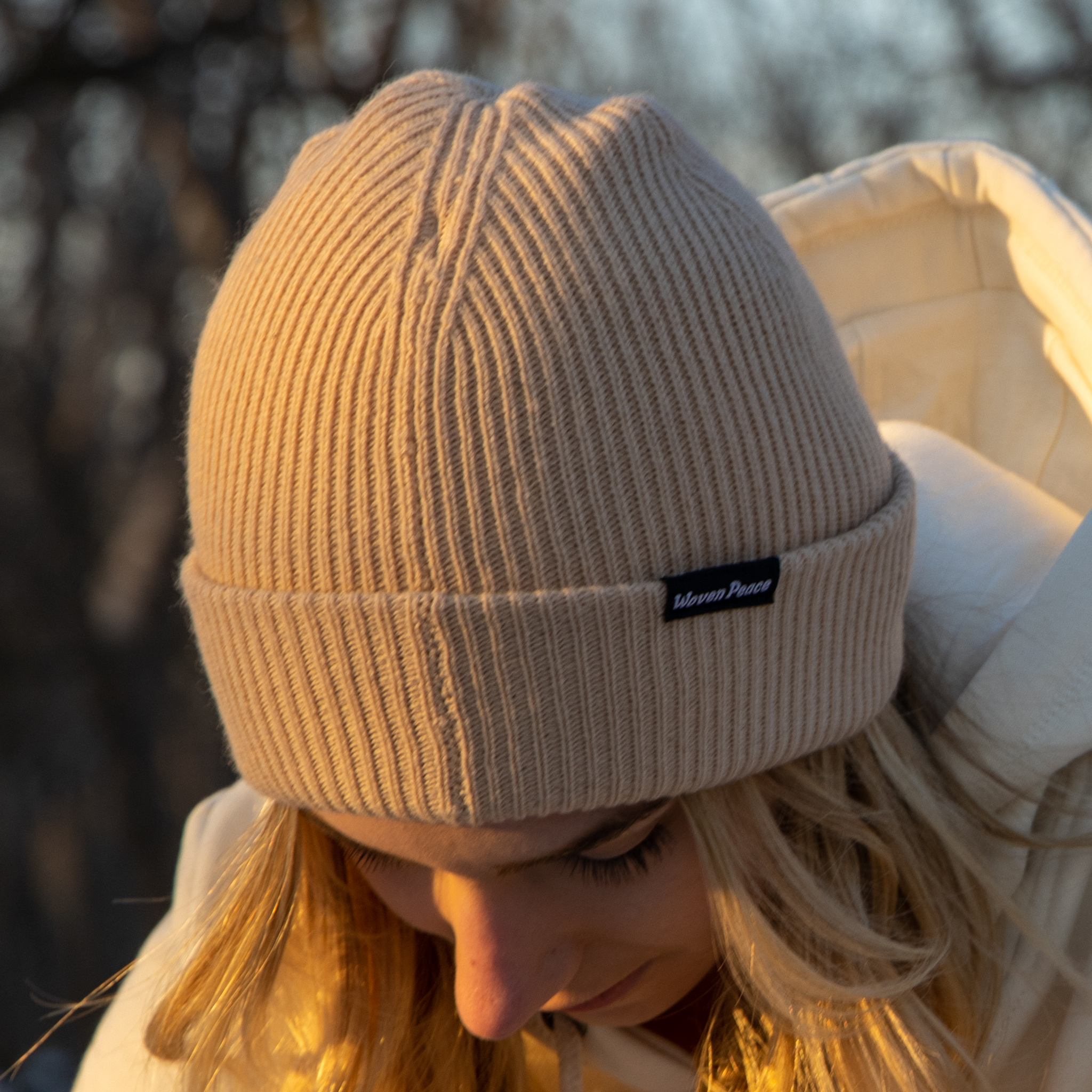 Cream Cashmere/Wool Beanie | Woven Peace