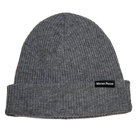 Grey Cashmere/Wool Beanie | Woven Peace