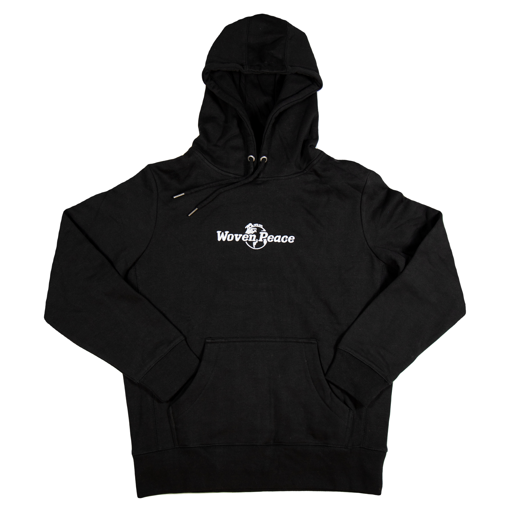 Black Embroidered Hoodie | Woven Peace